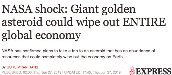 Asteroid Mining Precious Metals Clickbait example 1 SD Bullion